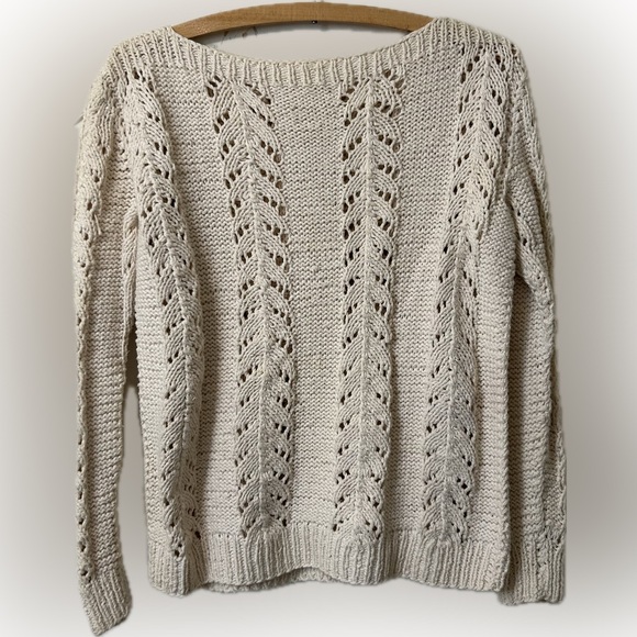 Women’s Vintage Hand Knit Long Sleeve Boat Neck Pullover Sweater. Size S/M - Picture 2 of 6